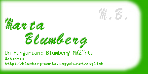 marta blumberg business card